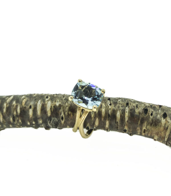 Aqua Double Split Twig Ring