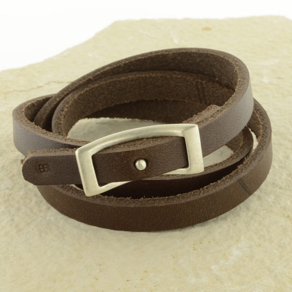 Brown Leather Wrap Bracelet