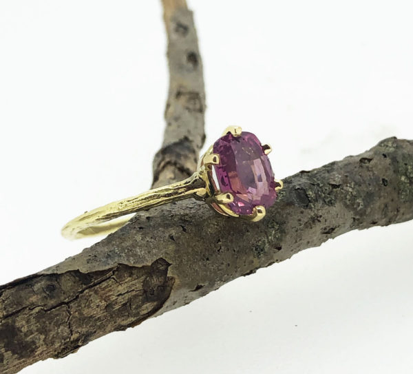 Pink Sapphire Twig Ring - Image 2