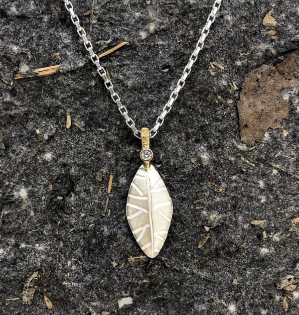 Cascading Leaf with Diamond Necklace