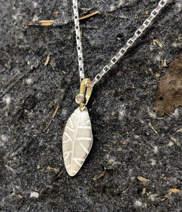 Cascading Leaf with Diamond Necklace