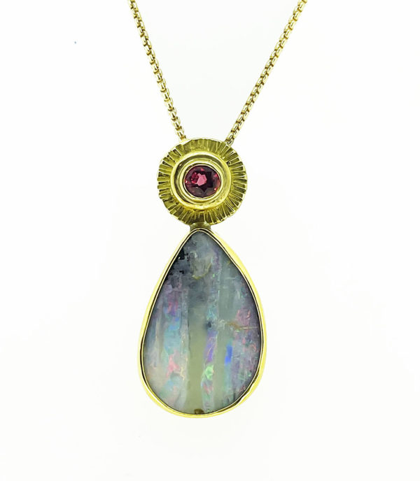 Opal and Spinel Pendant