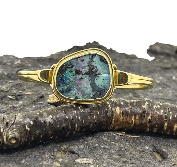 Freeform Boulder Opal Bracelet Top (gold) - Image 3