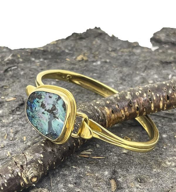 Freeform Boulder Opal Bracelet Top (gold) - Image 4