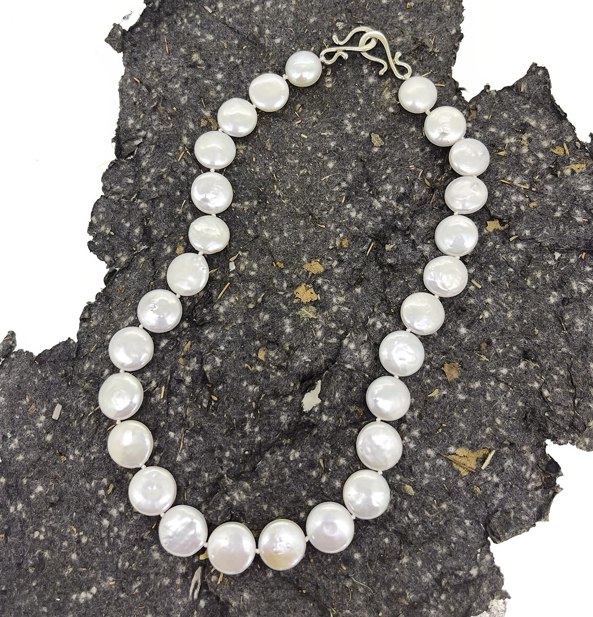 White Coin Pearl Necklace Becky Thatcher Designs