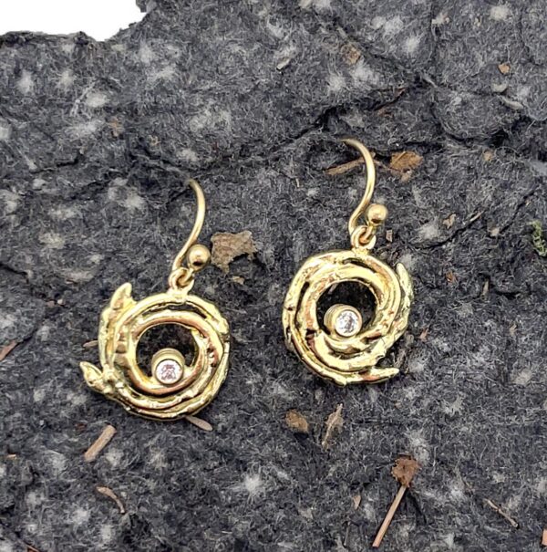 Twig Nest Diamond Earrings - Image 4