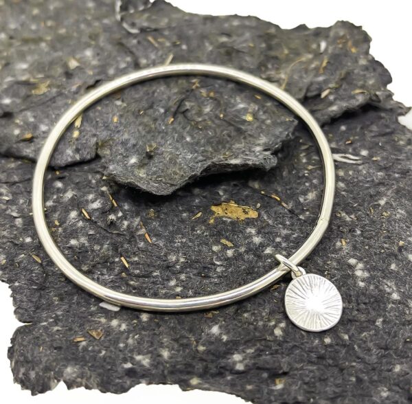 Forest Floor Bangle- Silver Mushroom Spore