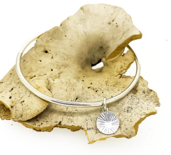Forest Floor Bangle- Silver Mushroom Spore - Image 2