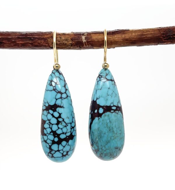 Egyptian Turquoise Earrings - gold