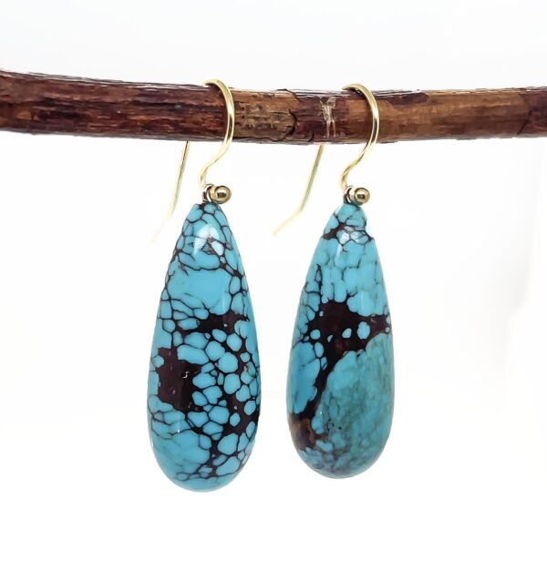 Egyptian Turquoise Earrings - gold - Image 2