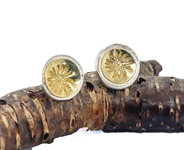 Aster Bimetal Stud Earrings - Image 2