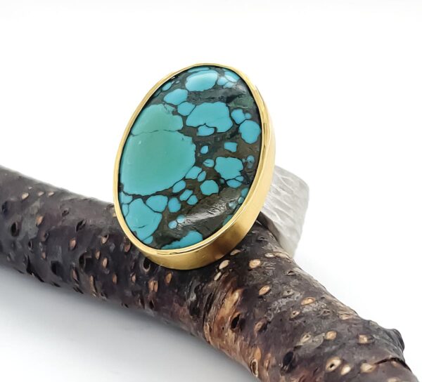 Turquoise Bimetal Ring - Image 3
