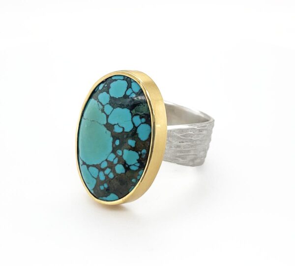 Turquoise Bimetal Ring - Image 4