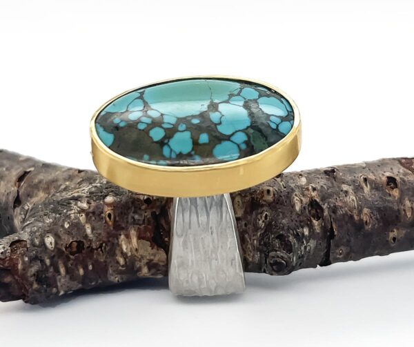 Turquoise Bimetal Ring - Image 5