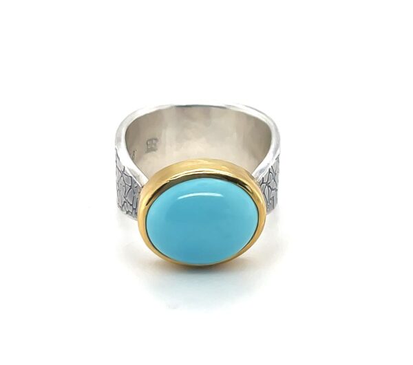 Turquoise Petoskey Impression Ring - Image 2
