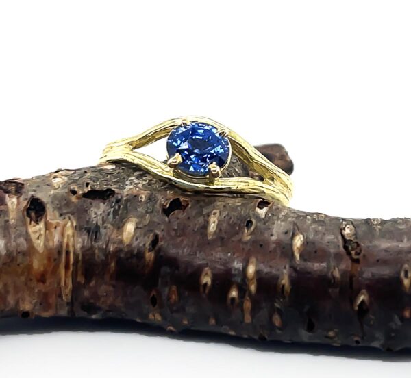 Sapphire Split Twig Ring - Image 4