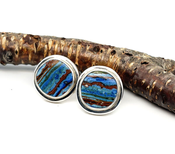 Rainbow Calsilica Stud Earrings