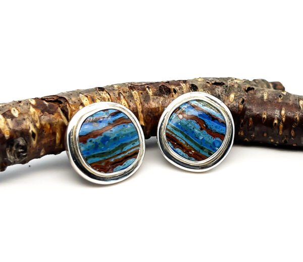 Rainbow Calsilica Stud Earrings - Image 2