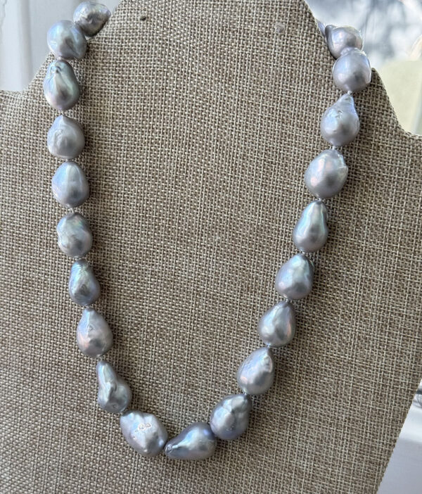 Silver Baroque Pearl Necklace - Image 2